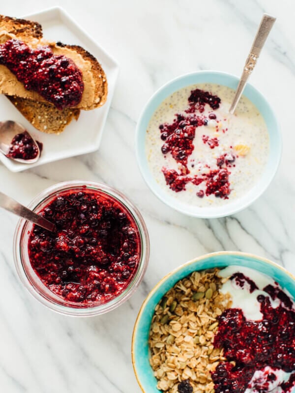 So many delicious uses for this easy berry chia jam recipe! It's a great way to eat more nutrient-rich berries.