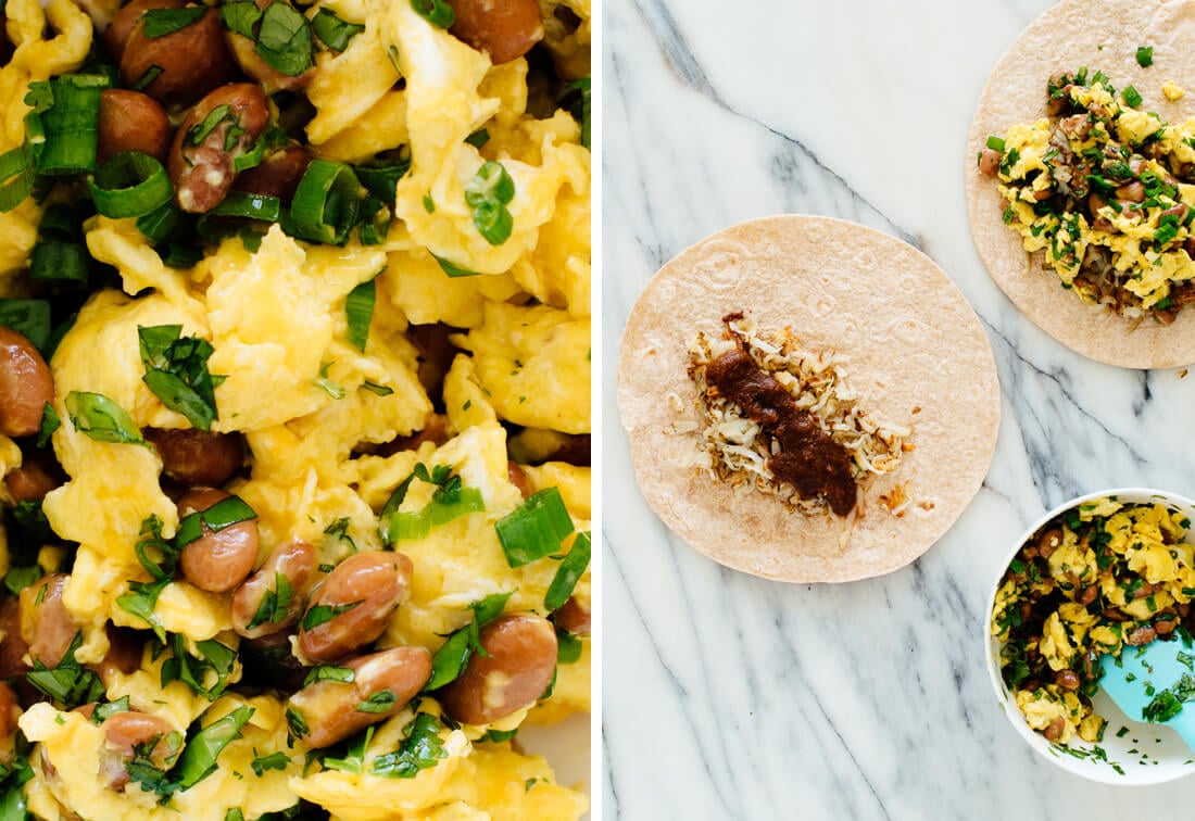 breakfast burrito components
