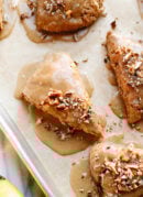 Banana nut scones with maple glaze