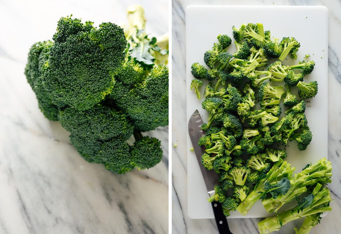 raw broccoli, sliced into florets