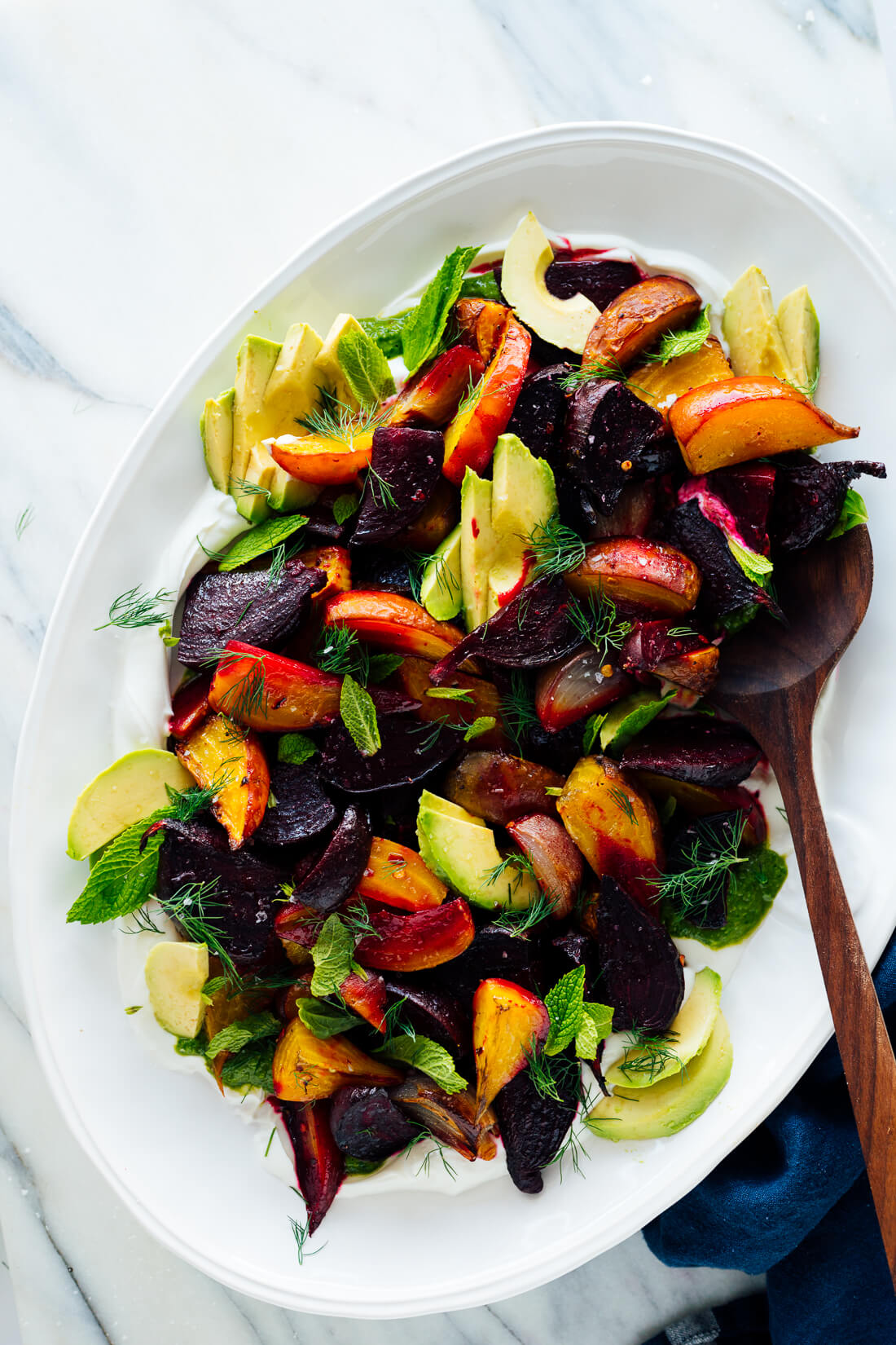 roasted beet salad recipe with herbs yogurt