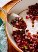 pomegranate salsa spoonful